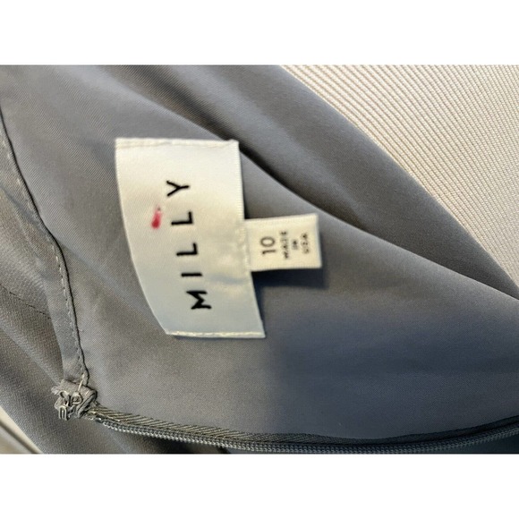 MILLY Butterfly Sleeve Shift Dress •10• Grey Silk V Neck Nordstrom REVOLVE - Picture 11 of 11